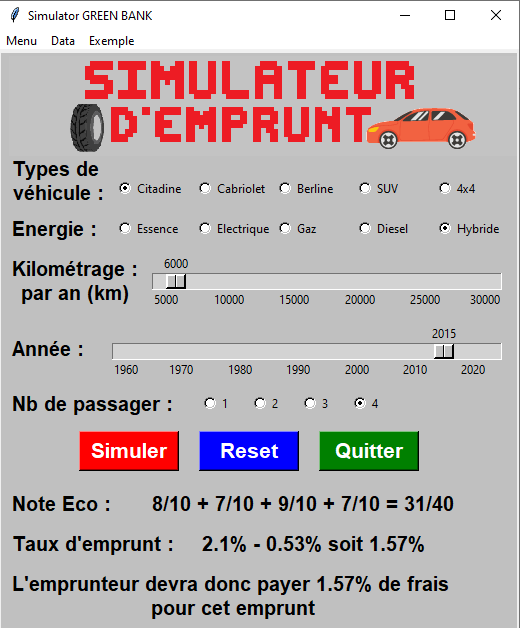 Simulateur d'emprunt result mode eval